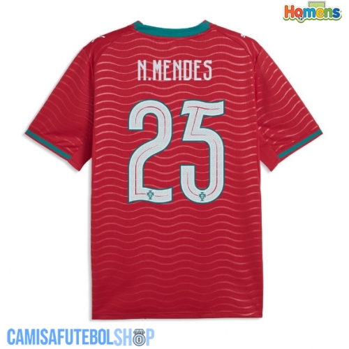 Camisa de time de futebol Portugal Nuno Mendes #25 Replicas 1º Equipamento Mundo 2026 Manga Curta